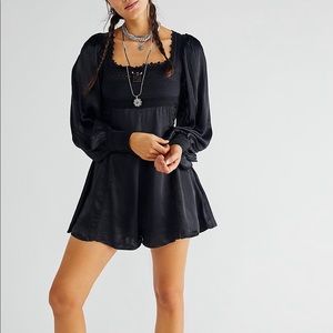NWT free people Farrow Romper black